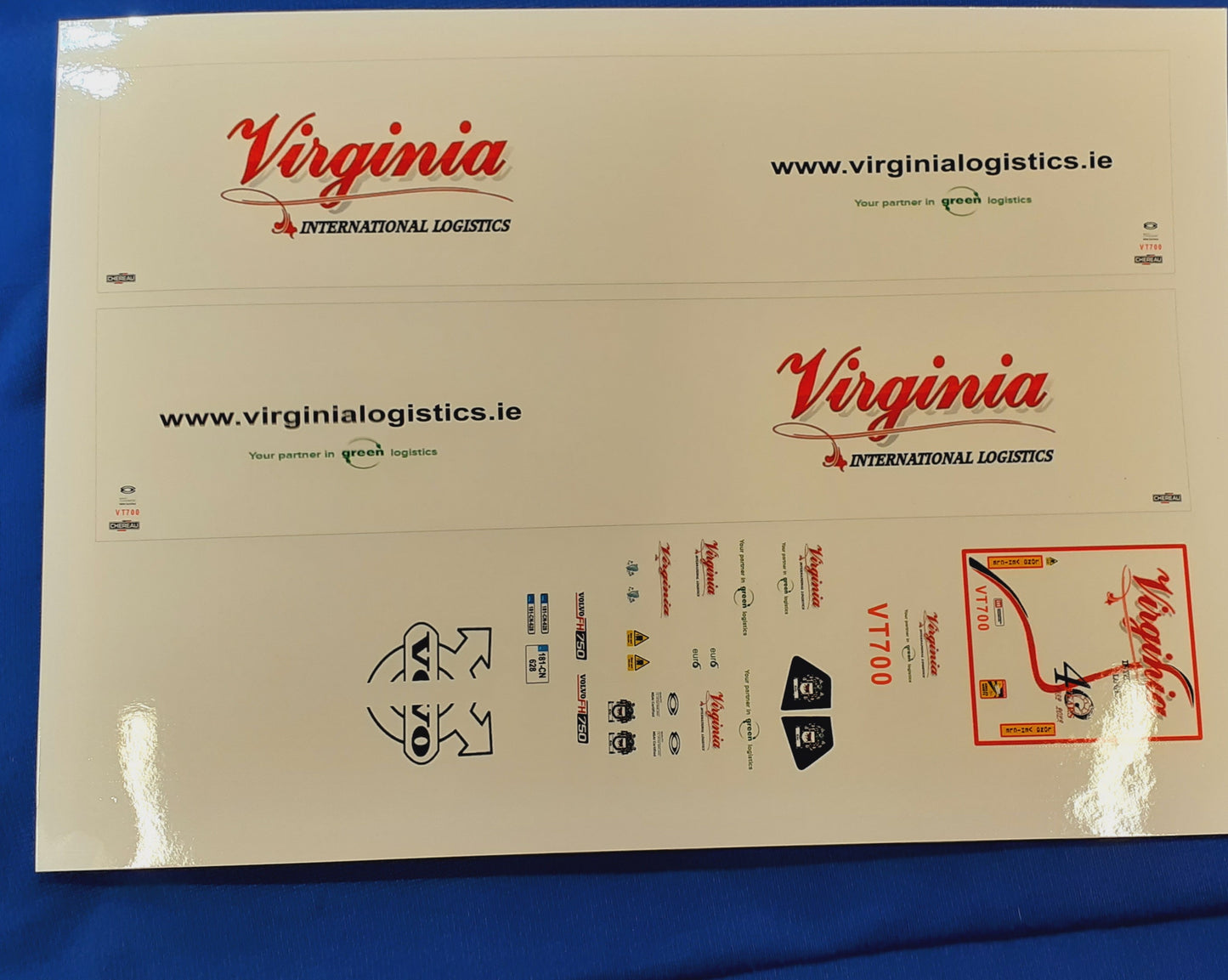 Virginia Int Logistics Volvo FH750 & Scania S Series Waterslide Decals