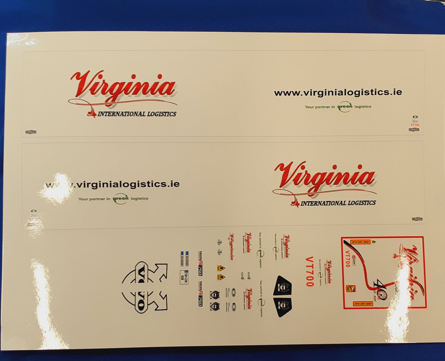 Virginia Int Logistics Volvo FH750 & Scania S Series Waterslide Decals