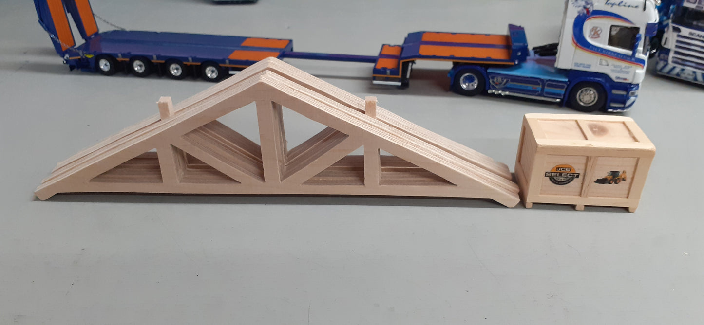 1:50 Scale Handcrafted Timber Roof Trusses x 4, Plus Small Box