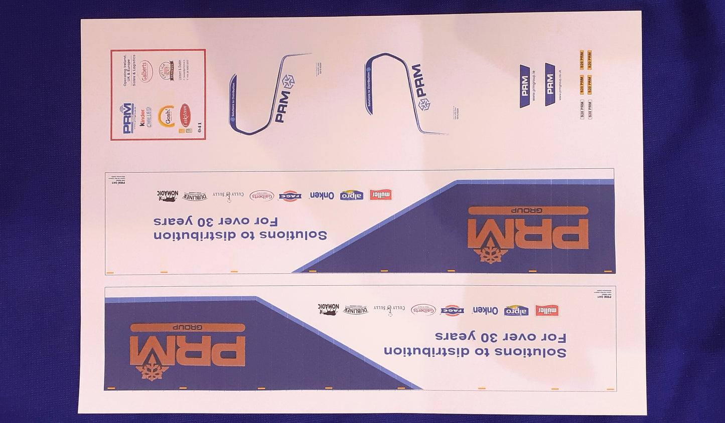 1:50 Scale PRM Group Scania S Series & Trailer. Waterslide Decals