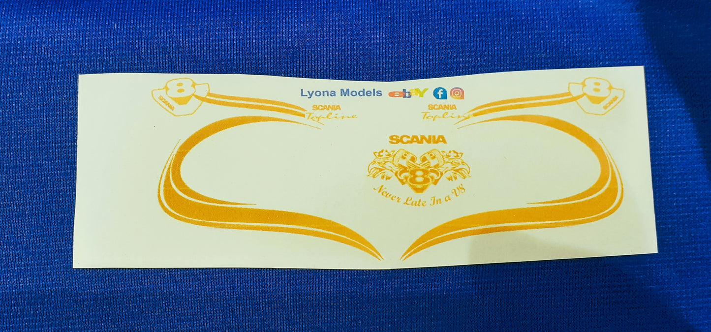 1:50 Scale Scania V8 Topline Griffin, Clear Waterslide Decals