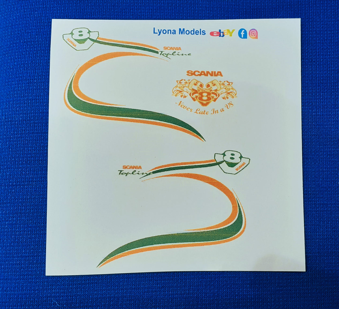 1:50 Scale Scania V8 Topline Griffin, Clear Waterslide Decals