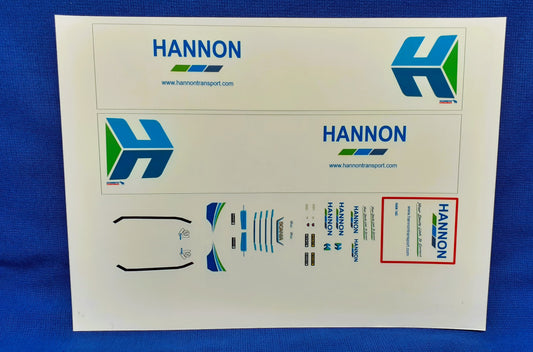 1:50 Scale Hannon Transport, Scania S Series Clear Waterslide Decals