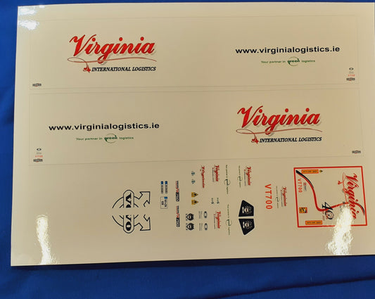 Virginia Int Logistics Volvo FH750 & Scania S Series Waterslide Decals