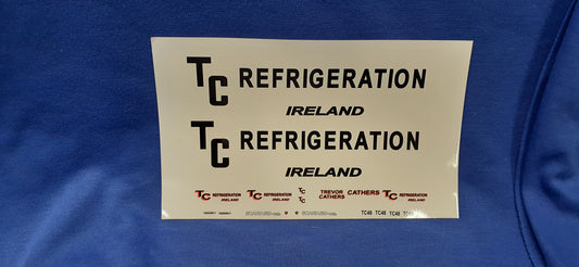 TC Refrigeration Ireland, Scania R620, 1:50 Scale Clear Waterslide Decals