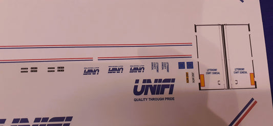 1:50 Scale Unifi Scania 143 & Trailer. Waterslide Decals