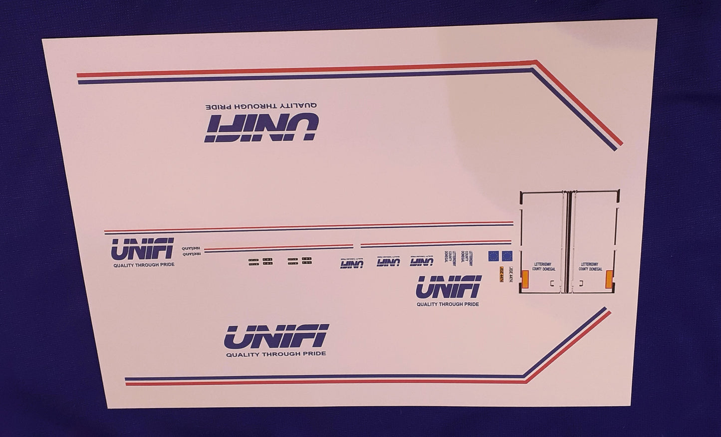 1:50 Scale Unifi Scania 143 & Trailer. Waterslide Decals