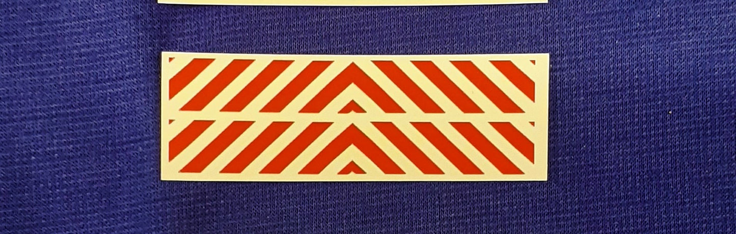 1:50 Scale Chevron Bumper Decals, Scania, Volvo, Daf Clear Waterslide Decals