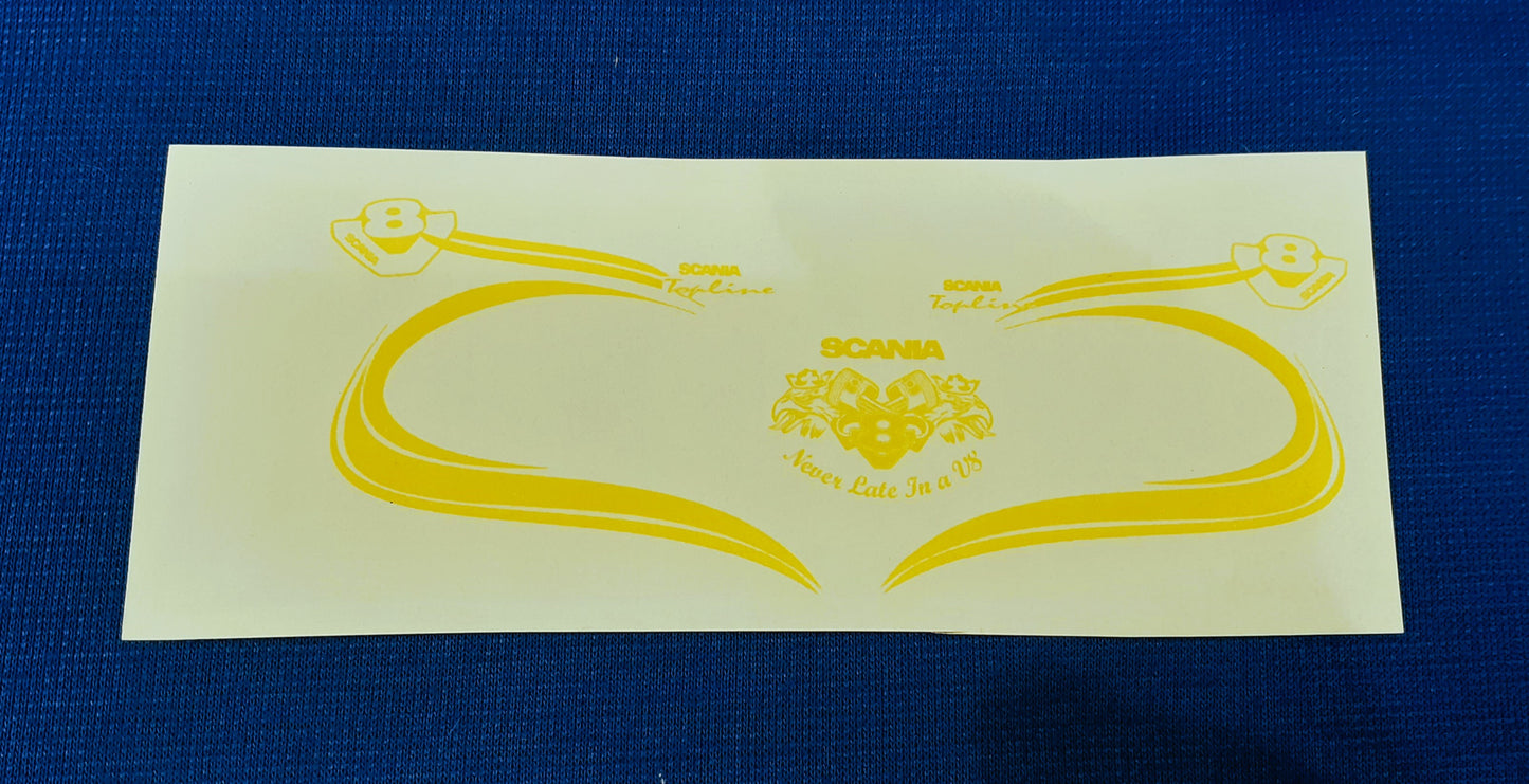 1:50 Scale Scania V8 Topline Griffin, Clear Waterslide Decals