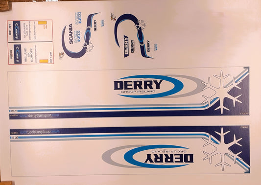 1:50 Scale Derry Group Ireland Scania S Series & Trailer. Waterslide Decals