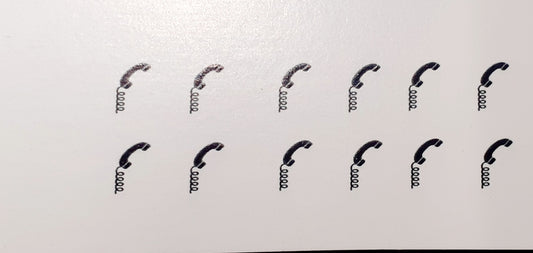 1:50 Scale Clear Waterslide Decals, Telephone Receiver