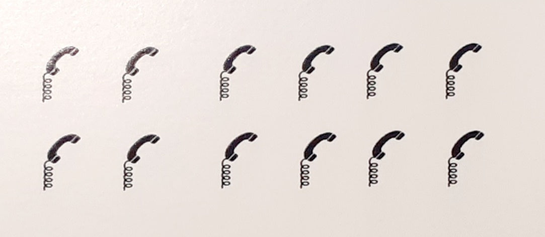 1:50 Scale Clear Waterslide Decals, Telephone Receiver