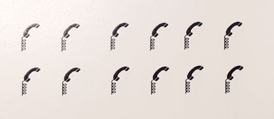 1:50 Scale Clear Waterslide Decals, Telephone Receiver