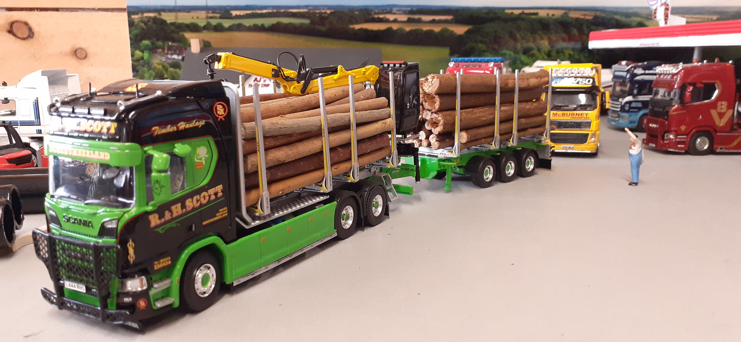 1:50 Scale Tekno R&H Scott Timber Haulage, Scania Rigid & Trailer