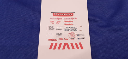 1:50 Scale Shane Foley Plant Hire Scania R580 Decals